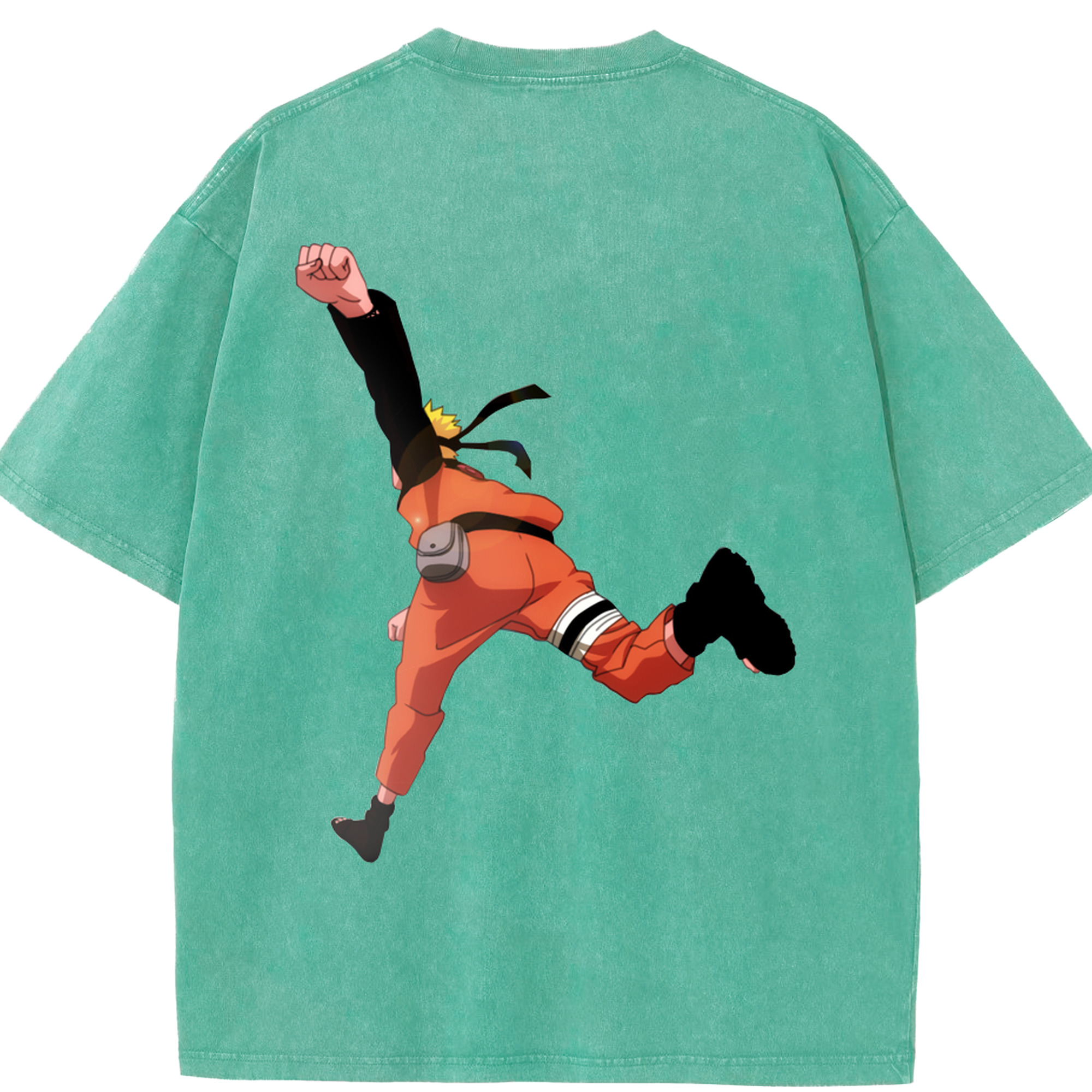 （画像用） NARUTO -ナルト- うずまき ナルト Uzumaki Naruto 綿100% ヴィンテージ風 半袖Tシャツ（背面プリント）